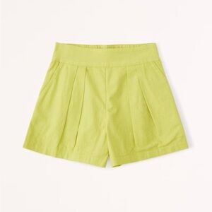 Abercrombie & Fitch ultra high rise linen blend pull ln shorts